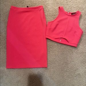 Two piece set. Midi skirt and crop top. Size XS